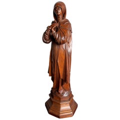 Hand Carved Antique Statuette / Sculpture of Saint Teresa of Avila / of Jesus