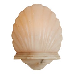 Shell Shaped Alabaster Sconce, France, 1920s