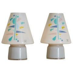 Paire de lampes d'appoint en verre d'Alessandro Mendini pour Artemide, France, années 1980