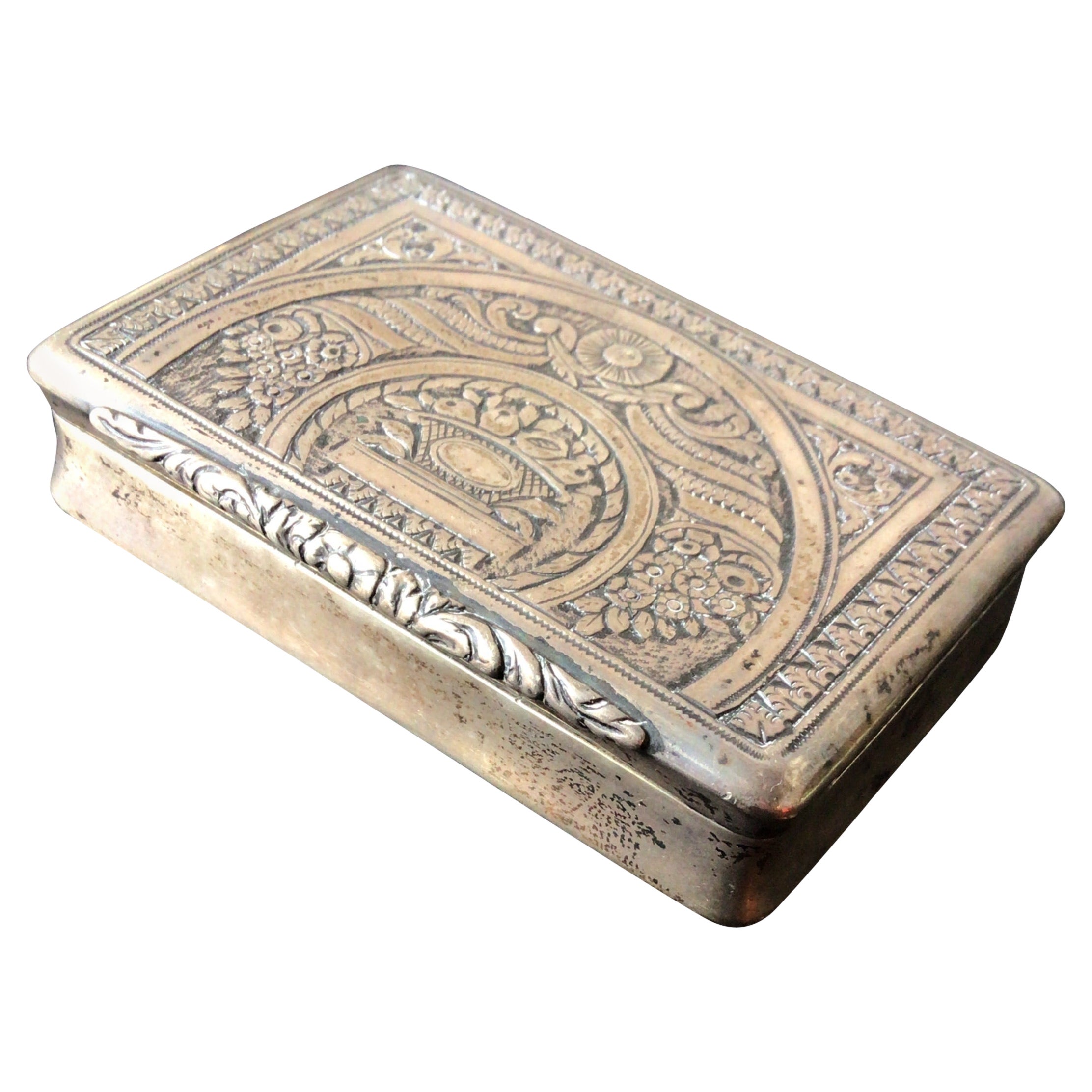1880s, European Sterling Silver Box For Sale