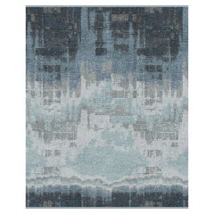 Nazmiyal Collection Abstract Blue Tones Modern Transitional Rug. 8 ft x 10 ft 