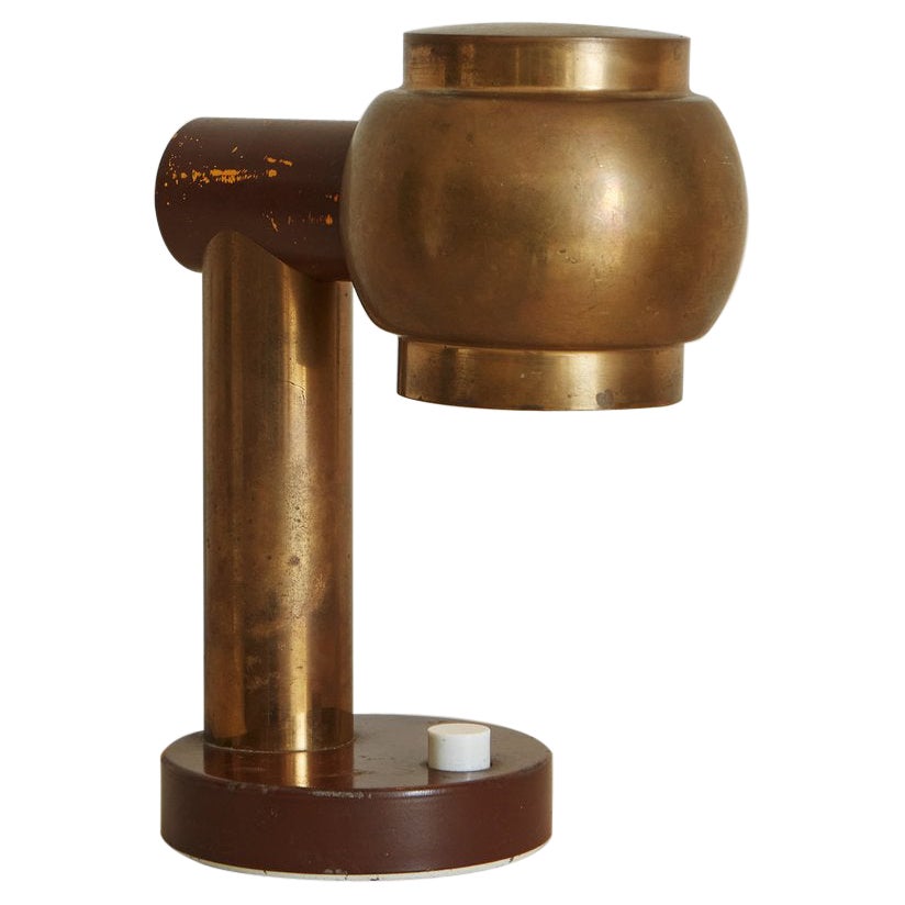 Vintage Brass Desk Lamp, France 20th Century