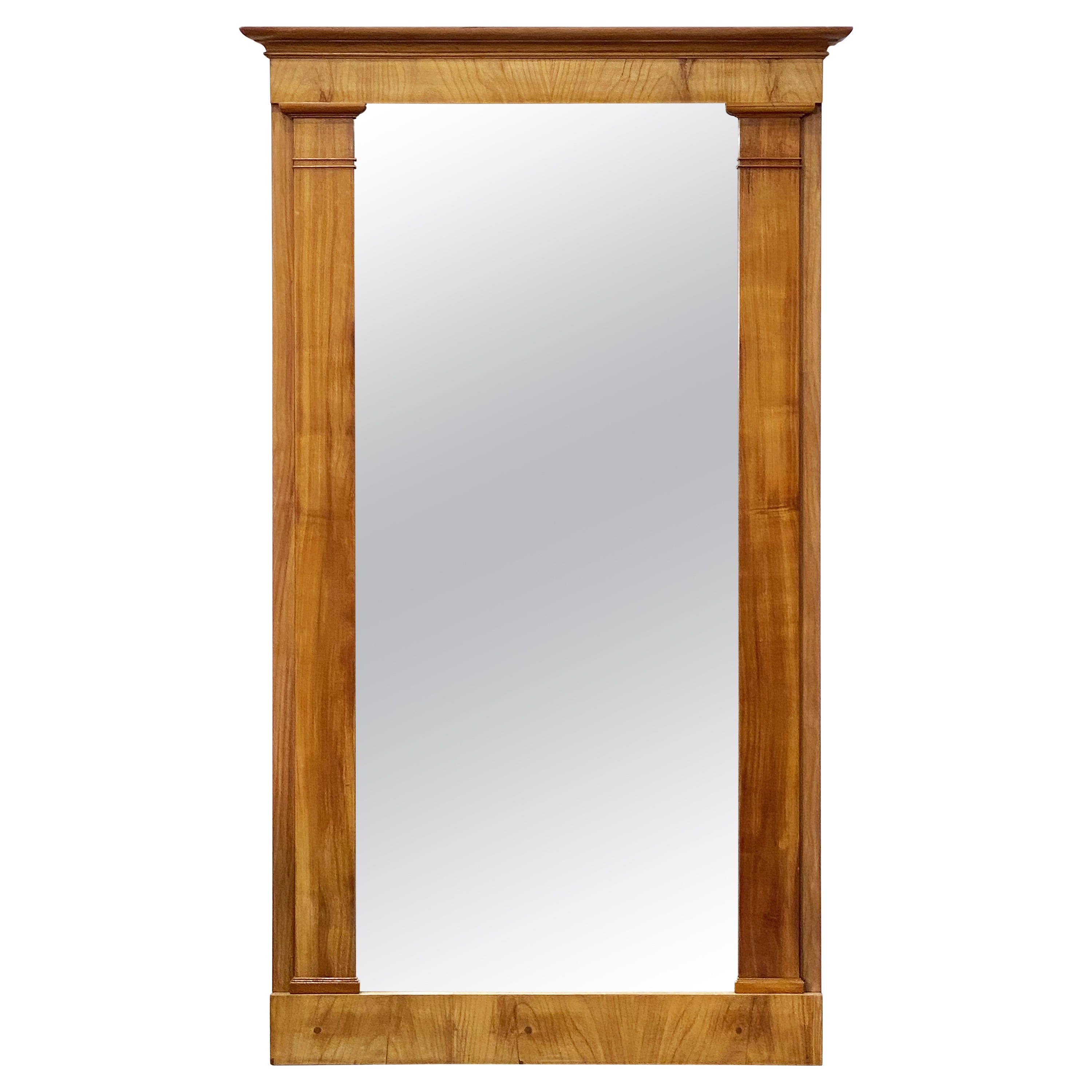 Biedermeier Style Pier Mirror of Cherry from France  (H 62 1/4 x W 36 1/2) For Sale