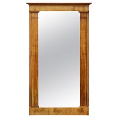 Biedermeier-Pfeilerspiegel aus Kirschbaumholz aus Frankreich  (H 62 1/4 x B 36 1/2)