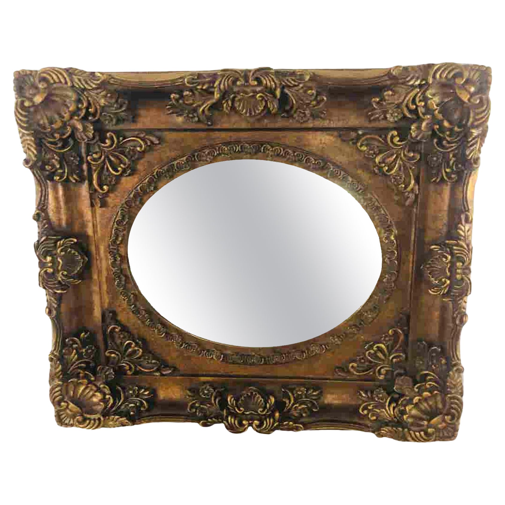 French Rococo Style Hand Carved Gilded Mirror For Sale