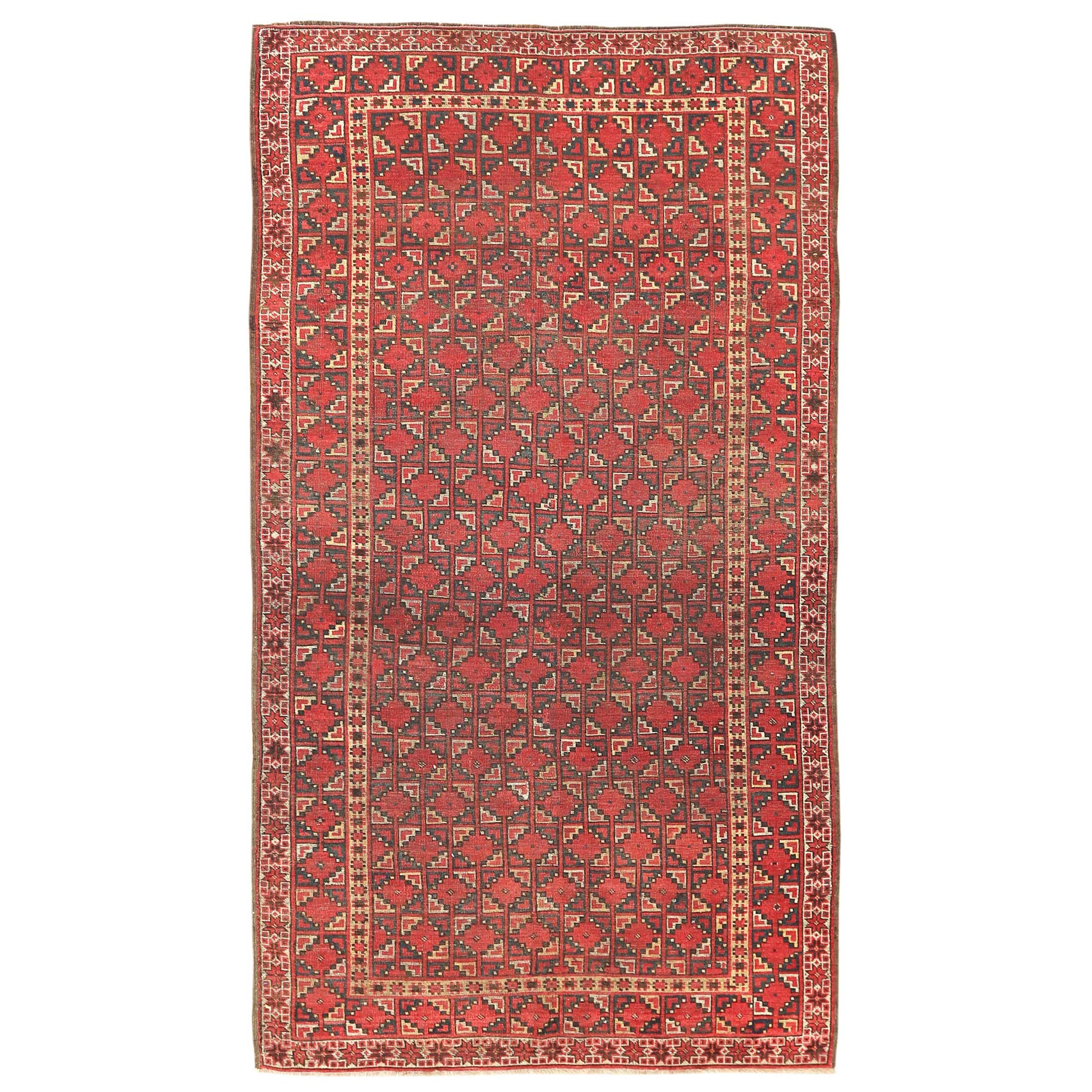 Zentralasiatischer Ersari Beshir-Teppich des 19. Jahrhunderts ( 4'10'' x 8'8'' - 147 x 264") im Angebot