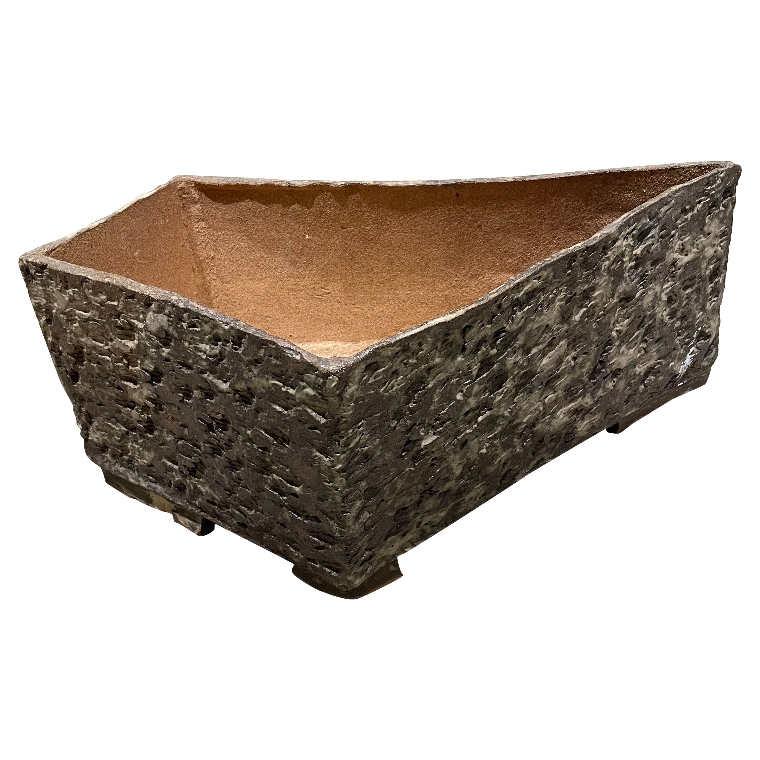 1970s Planter Box Textured Pottery Style of David Cressey For Sale