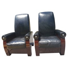 Guido Faleschini for Mariani Italian Leather Lounge Chairs