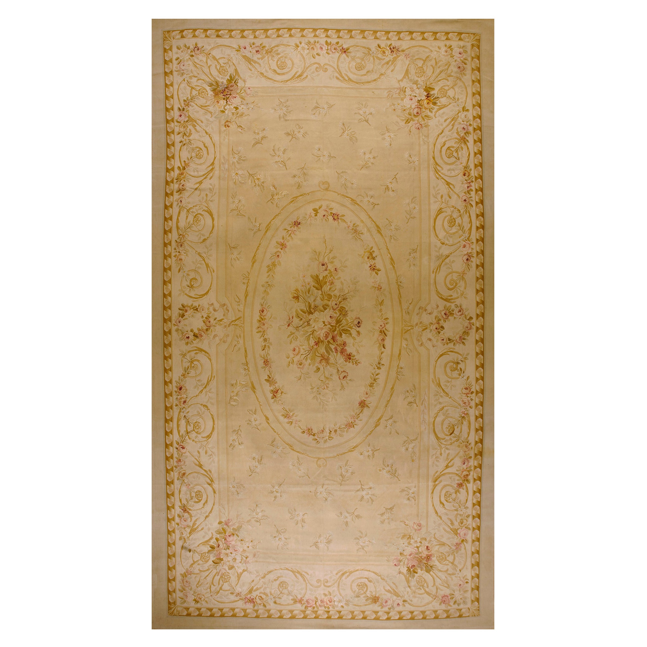 Tappeto Aubusson francese della fine del XIX secolo ( 10'2" x 17'3" - 310 x 556 )