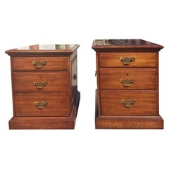 Used Pennsylvania House Executive Chippendale Solid Cherry Filing Cabinet, Pair 1970s