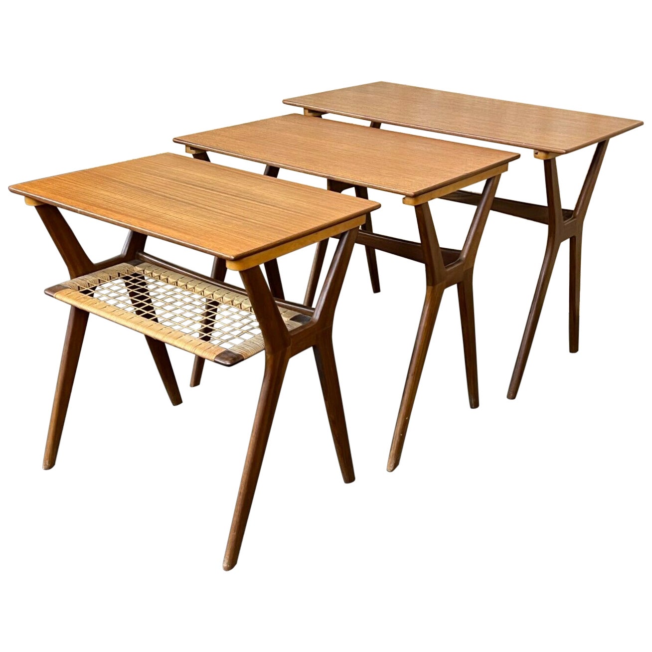 60s 70s Teak Nesting Tables Side Table Side Tables Danish Modern