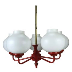 Lampe à suspension des années 70 Lampe de plafond Chandelier Lampe à boule Design de l'ère spatiale