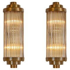 Pair of Medium Italian Brass Ravello Wall Lights with 3 Tier Detail