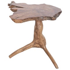 English Yew Root Wood Side Table