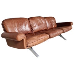 De Sede DS-31, 3-Seat Sofa in Light Brown Leather, 1970s