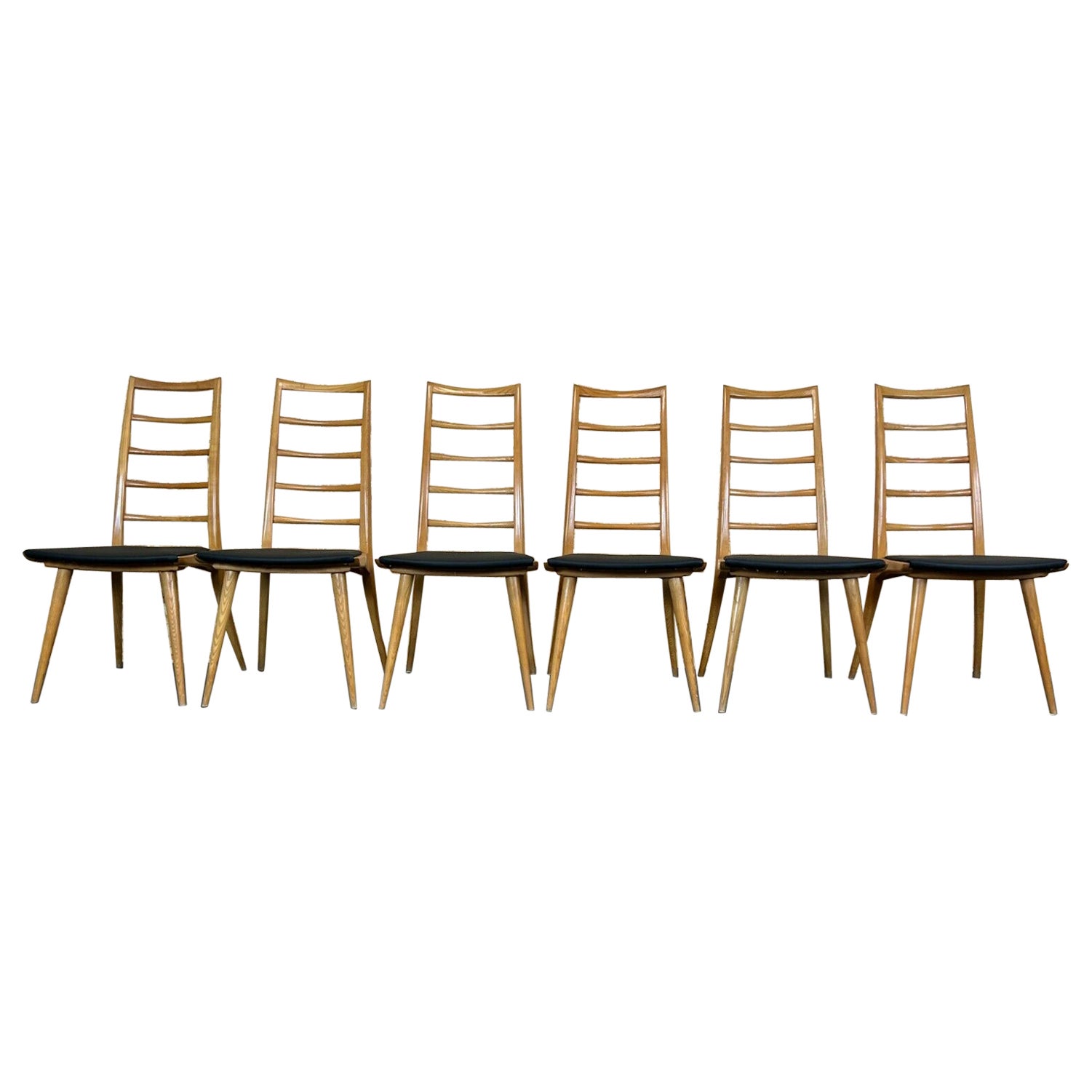 Chaises de salle à manger 6 x 60 des années 70, design danois, années 60 en vente