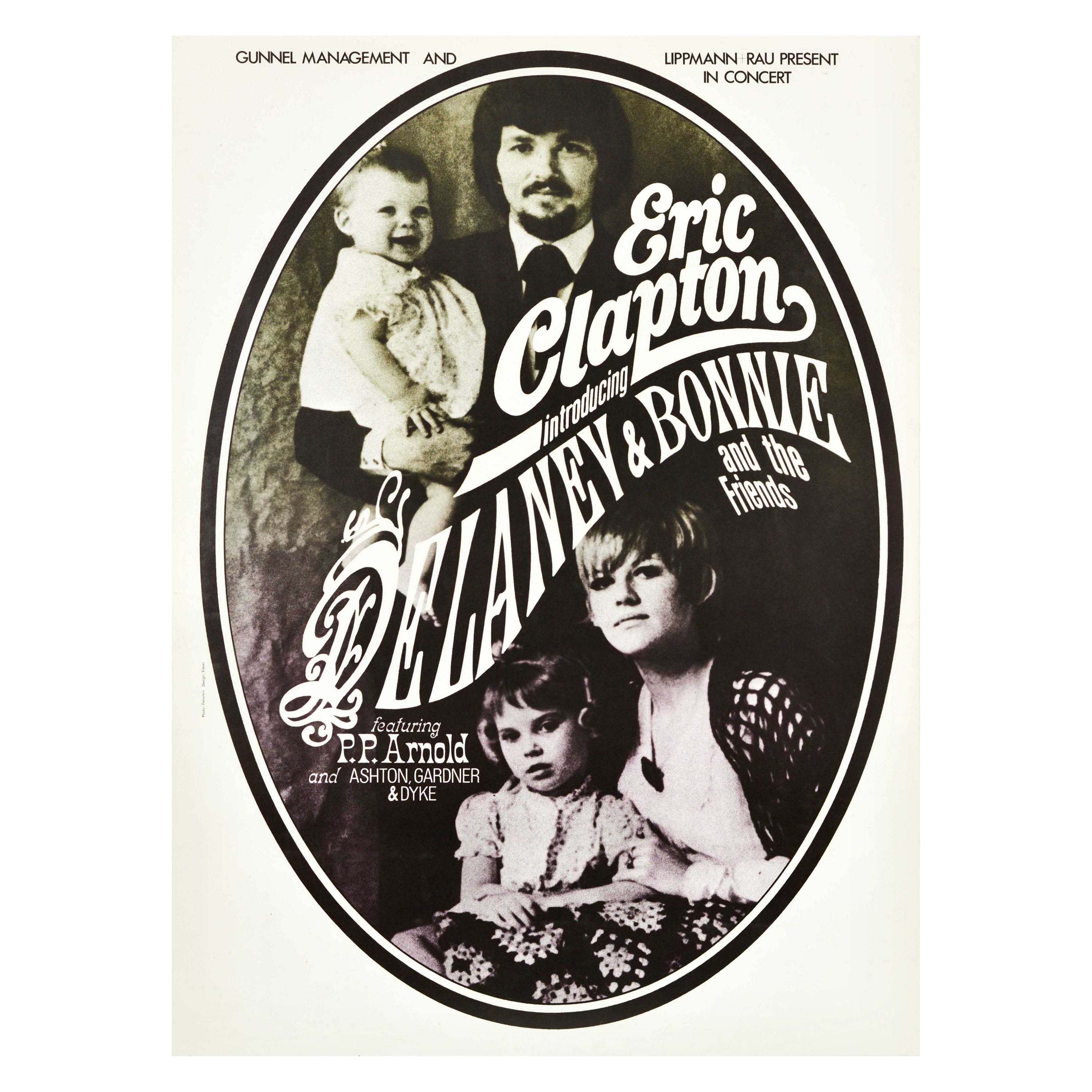 Original Vintage Poster Eric Clapton Delaney & Bonnie And Friends Music Concert