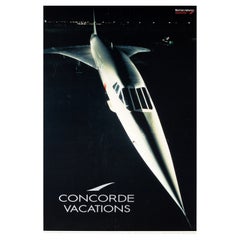 Original Vintage Poster Concorde Vacations British Airways Plane Holiday Travel