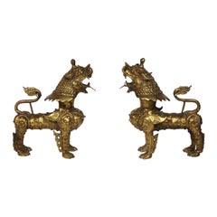 Vintage Asian Bronze Foo Dogs 