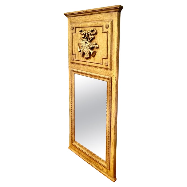 Vintage Antiqued Baker Trumeau Mirror For Sale at 1stDibs