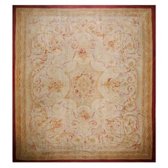 Tapis d'Aubusson français du 19ème siècle ( 13'6"" x 14'9"" - 421 x 450 cm)