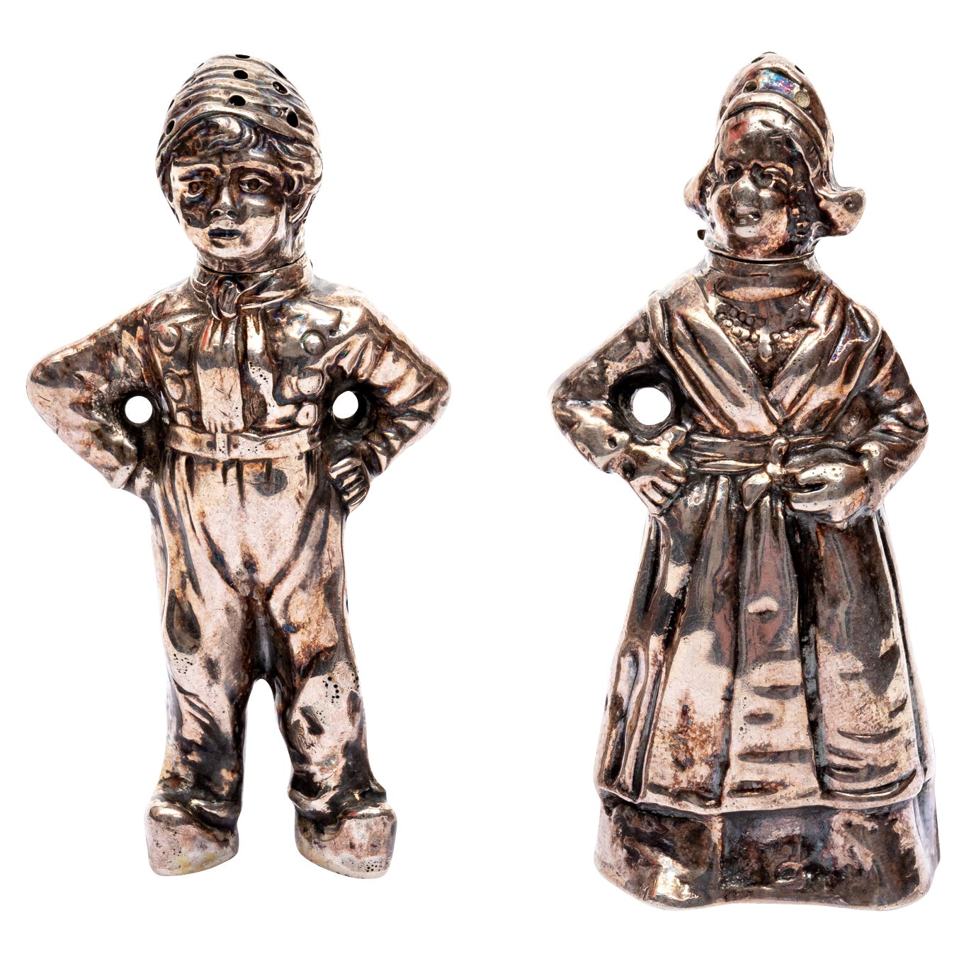 Silver 835 Dutch Girl and Boy Shakers