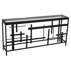 Vintage Abstract Metal Console Table by Paul Evans