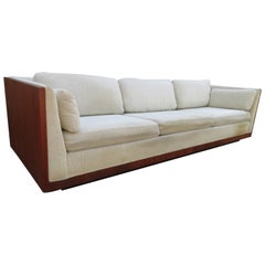 Marvelous XL Milo Baughman style Teak Case Sofa Mid-Century Modern