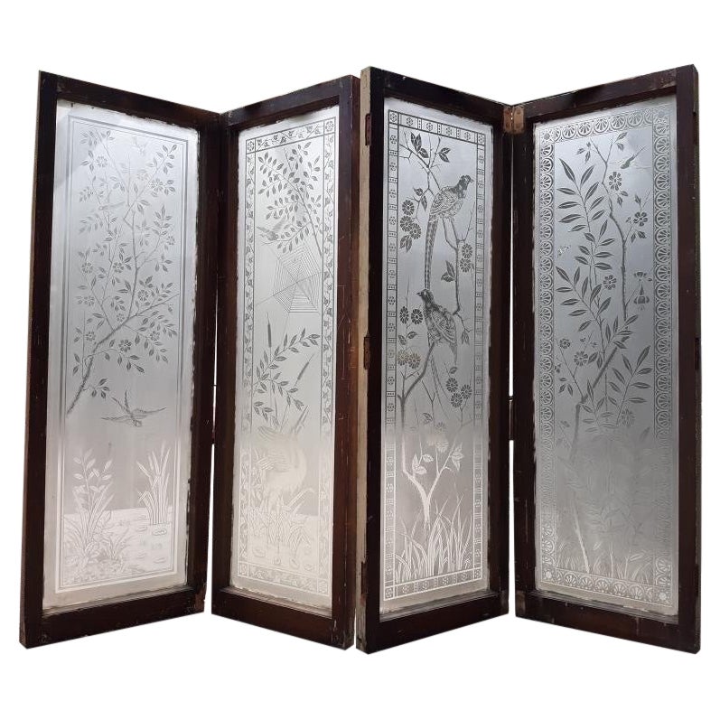 Set of Four Aesthetic Movement Victorian Windows For Sale
