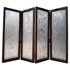Conjunto de cuatro ventanas victorianas del Aesthetic Movement