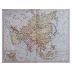 Grande carte originale d'Asie, circa 1920