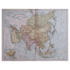 Grande carte originale d'Asie, circa 1920