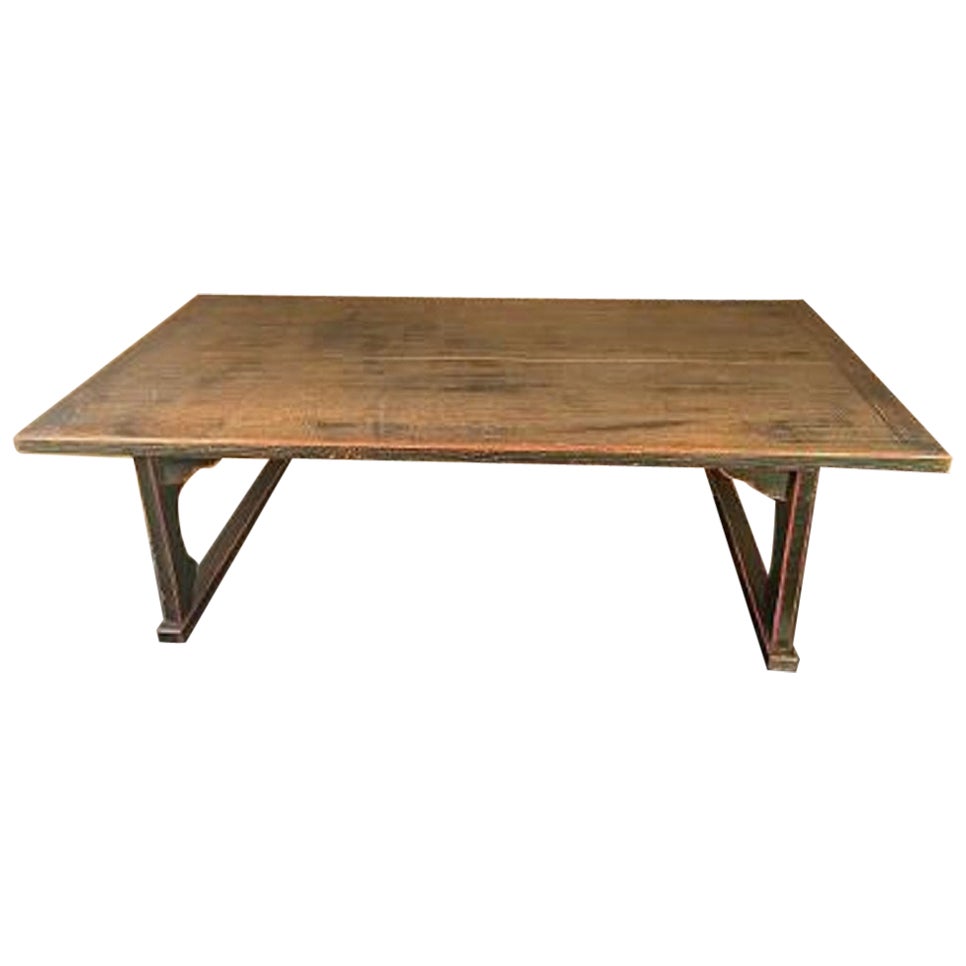 Japanese Antique Lacquered Writing Table, Signed