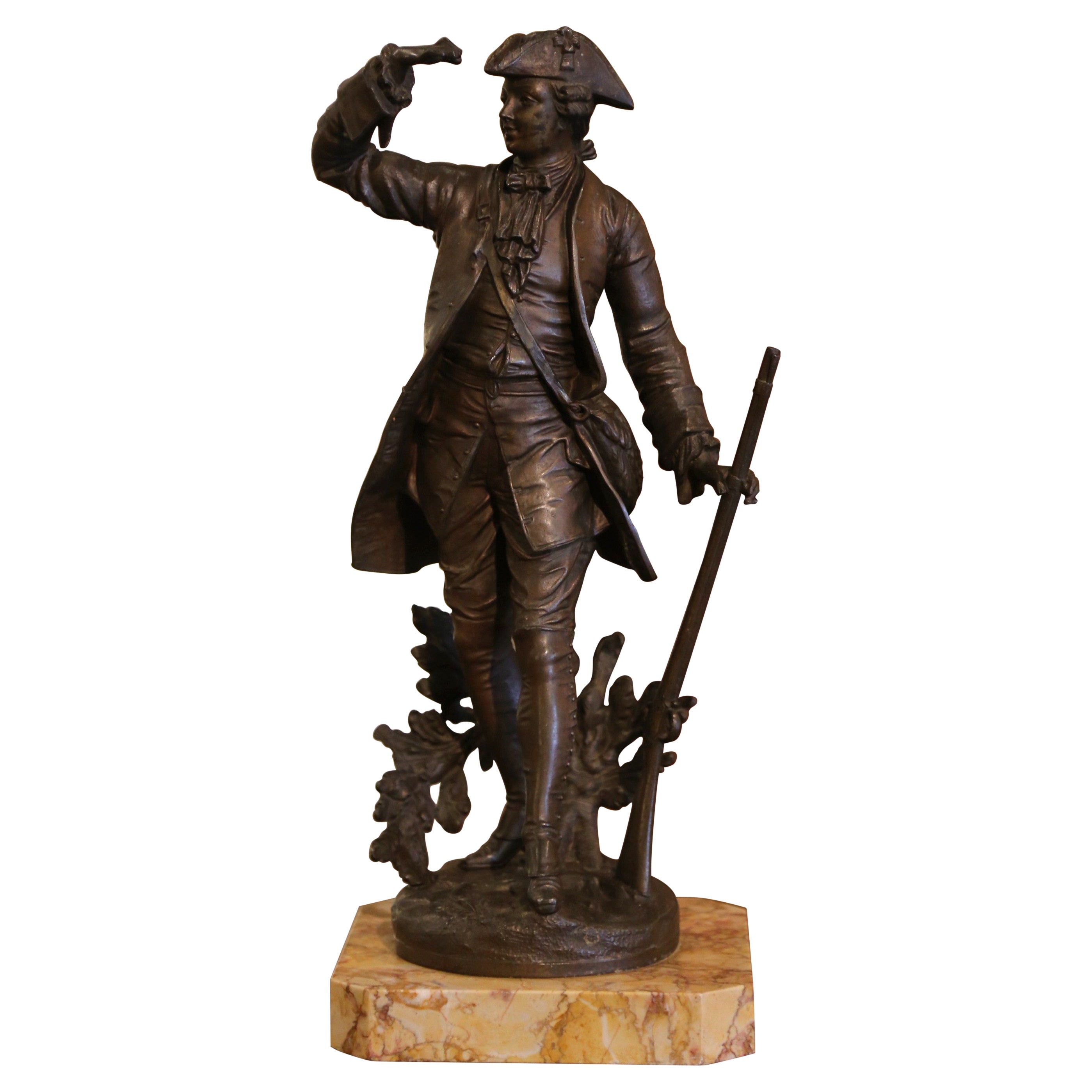 Art Deco Bronze Napoleon Old Guard Soldier Warrior Statuette Sculpture Figurine 