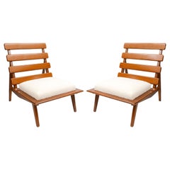 Pair of Sculptural Mahogany Lounge Chairs