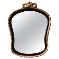 1950s, French Gilt  Wood Rope Mirror