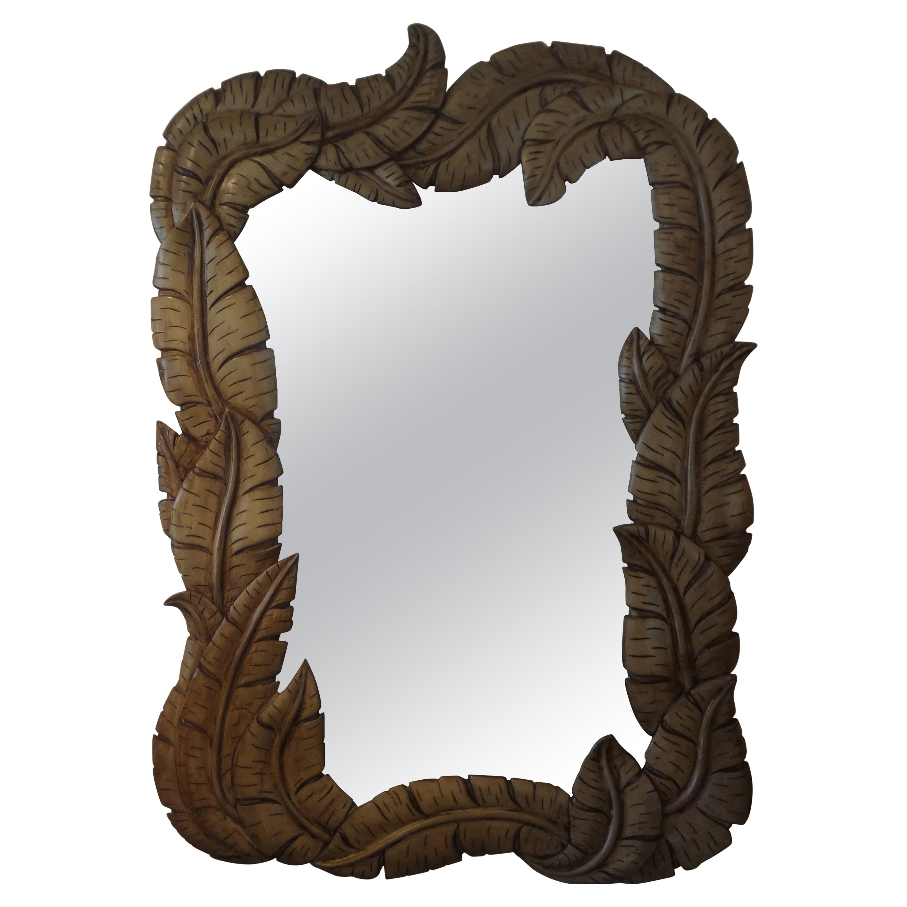 Carved wood quatrefoil mirror, custom design at 1stDibs