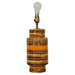 Vintage 1960's Italian Orange and Brown Ceramic Lamp by Aldo Londi for Bitossi