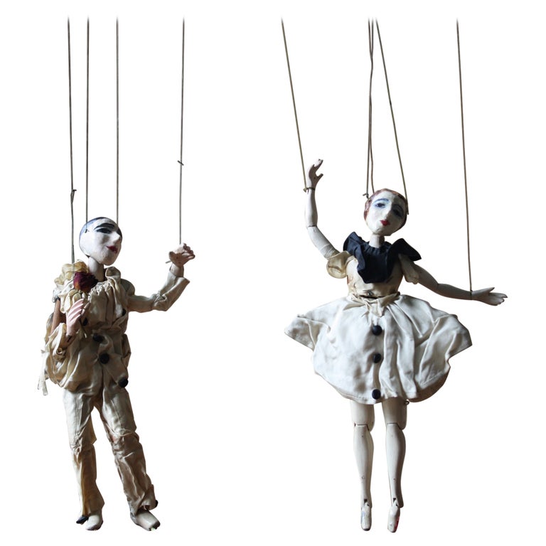 20th Century Folk Art John Carr's Jacquard Puppets Marionette
