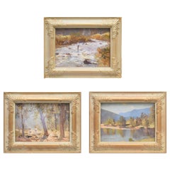 Used William Rubery Bennett 'Australian' Set of Three Oil Paintings on Board, 20th C