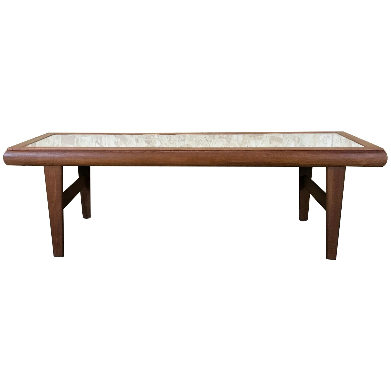 60s 70s Teak Table Coffee Table Danish Design with Mirror For Sale