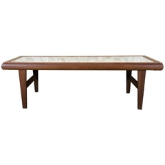 Used 60s 70s Teak Table Coffee Table Danish Design with Mirror