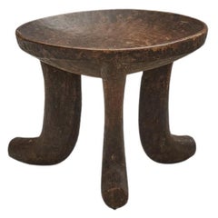 Hand-Carved Ethiopian Tripod Stool, Africa Mid 20th Century