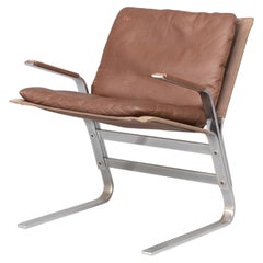 Metal, Canvas and Leather Designer Fauteuil
