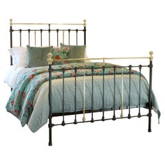 Antique Brass and Iron Bed in Black, MK255
