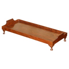 Lovely Decorative Vintage Hardwood Small Serving Tray with Tiny Cabriole Legs