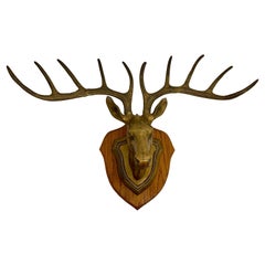 Solid Brass Ten Point Vegan Taxidermy Deer Mount