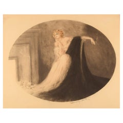 Louis Icart, Etching on Paper, "Sapho", Dated 1929