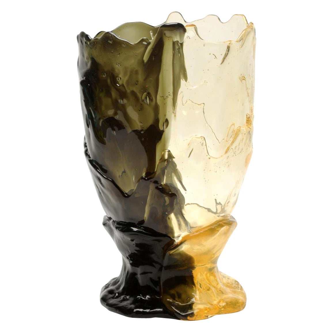Contemporary Gaetano Pesce Twins-C L Vase Resin Grey Clear For Sale