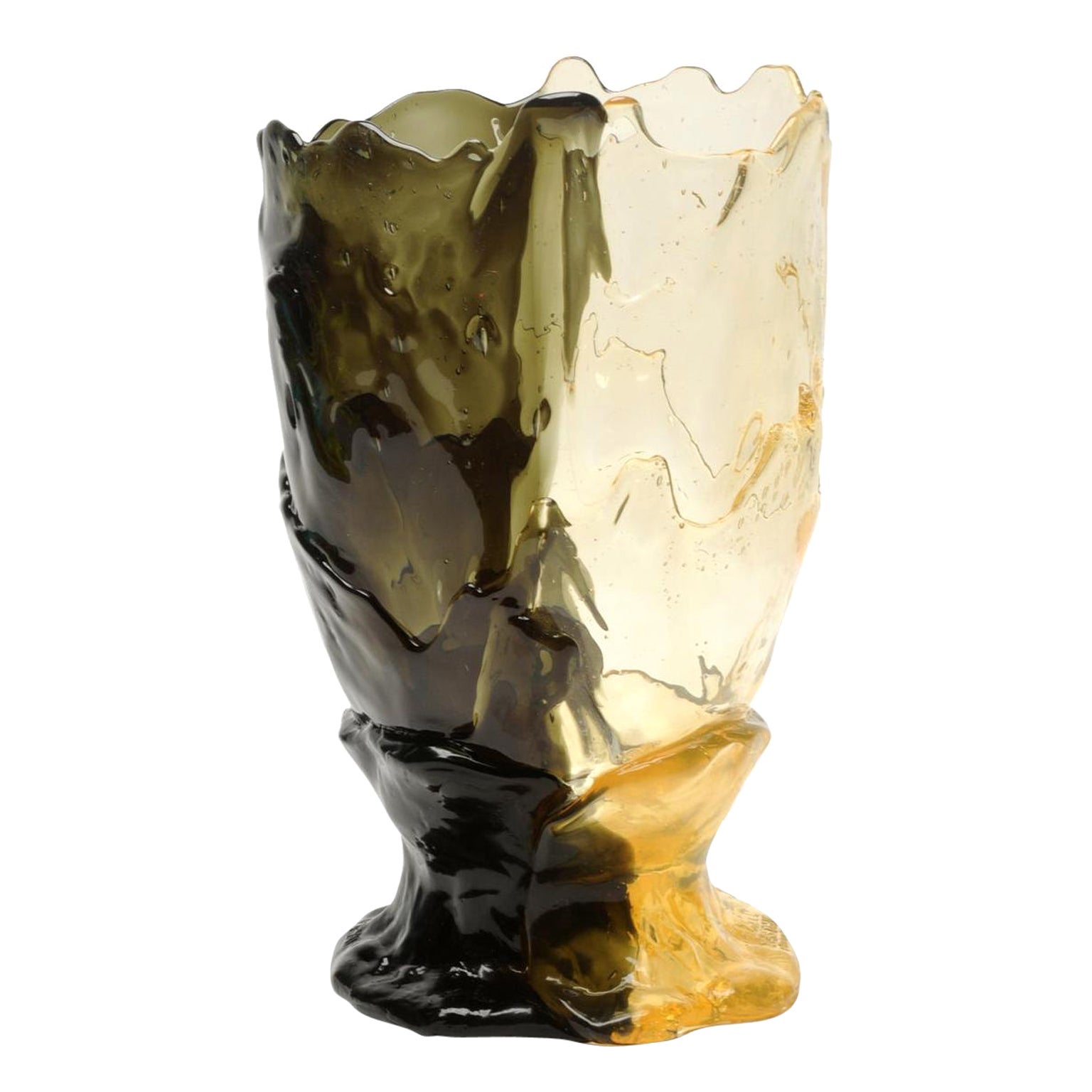 Contemporary Gaetano Pesce Twins-C XL Vase Kunstharz Grau Klar